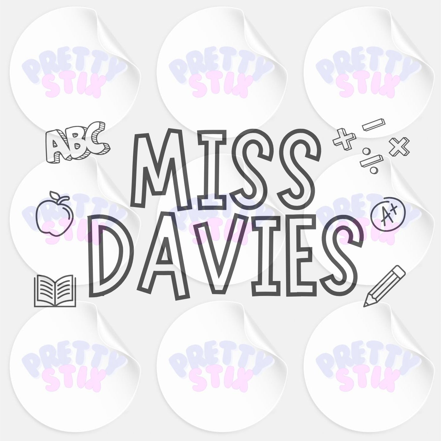 Personalised Teacher Name Text Foil Print