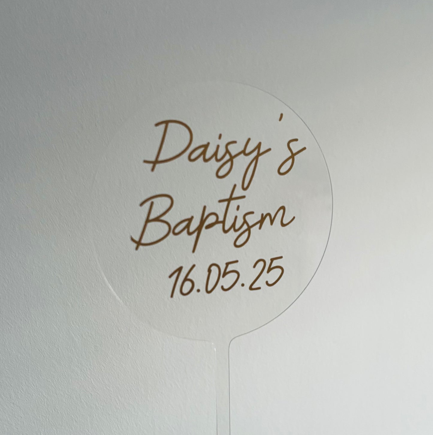 Personalised Clear Cake Topper