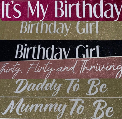 Personalised Luxury Glitter Sash