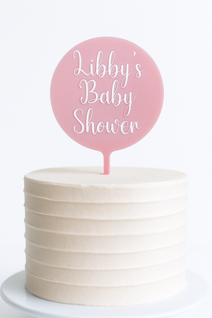 Personalised Coloured Acrylic Cake Topper