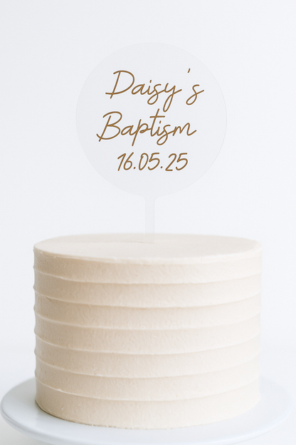Personalised Clear Cake Topper
