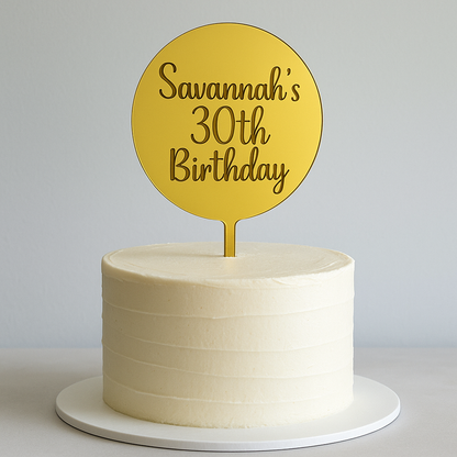 Personalised Luxury Mirrored Cake Topper