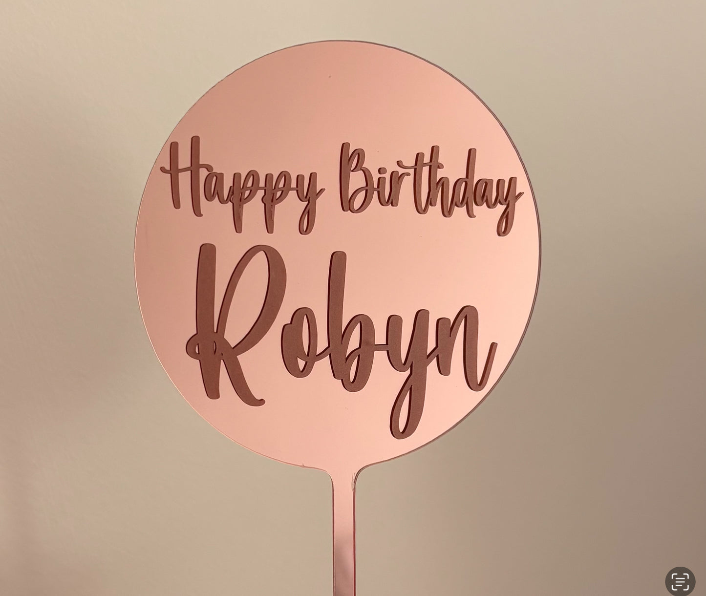Personalised Luxury Mirrored Cake Topper