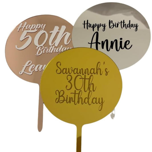 Personalised Luxury Mirrored Cake Topper
