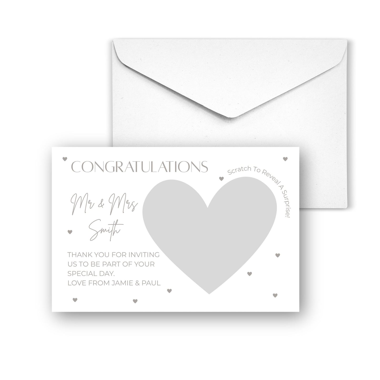 Personalised Foil Scratch To Reveal Card Congratulations Foil Heart Scratch Card