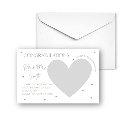 Personalised Foil Scratch To Reveal Card Congratulations Foil Heart Scratch Card