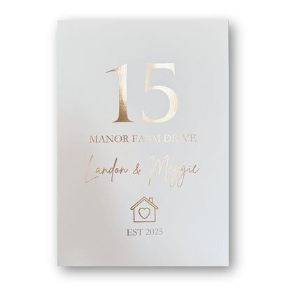 Personalised New Home Address Foil Print