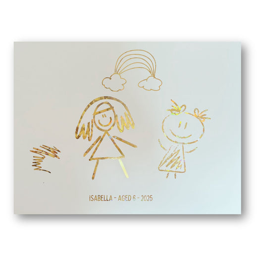 Personalised Kids Doodles Foil Print