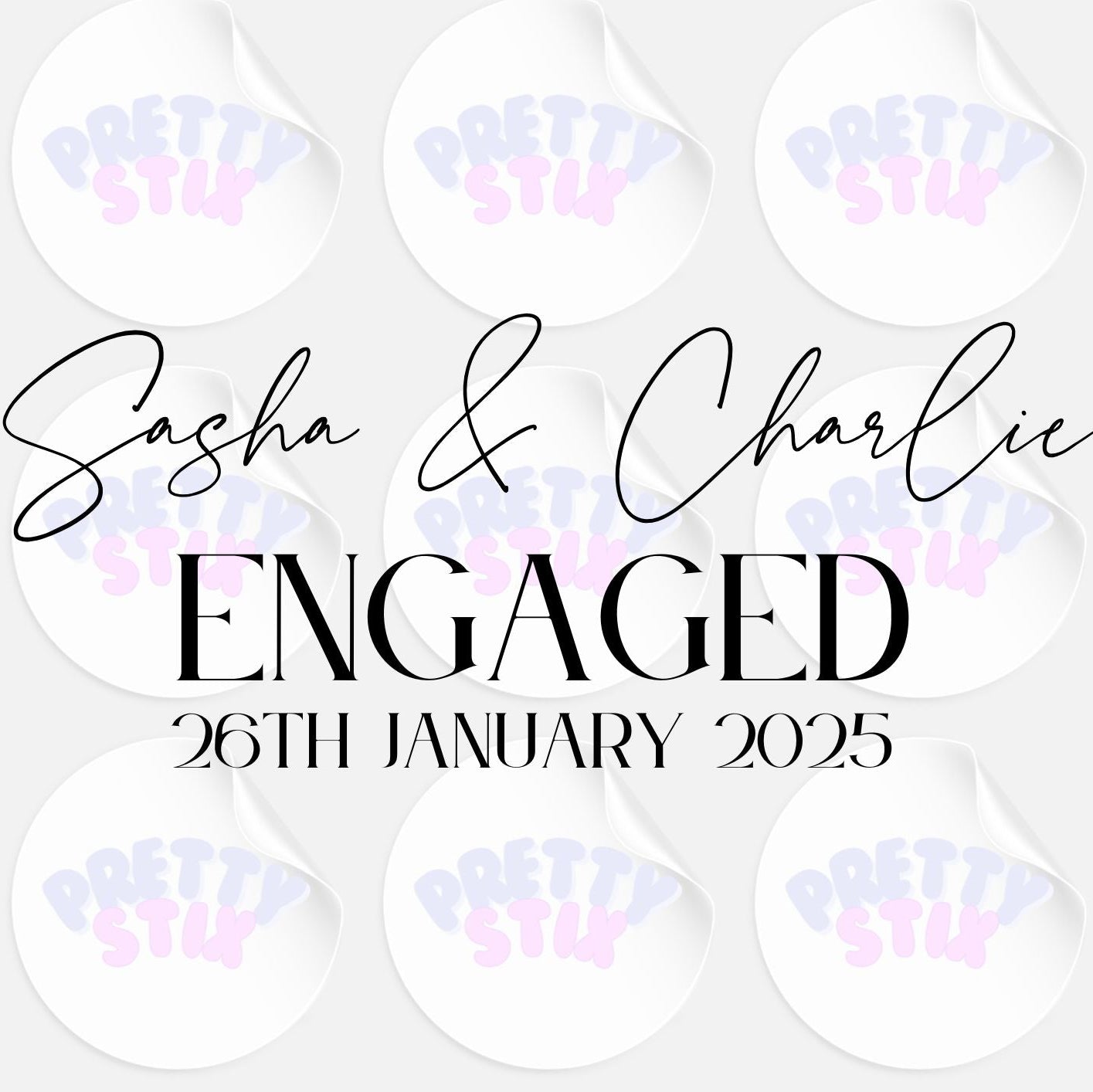 Personalised Engagement Text Foil Print